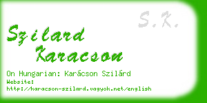 szilard karacson business card