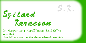 szilard karacson business card